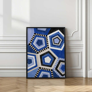 Tablou înramat „Geometric Pattern With Hexagonal Shape” de Elena Ristova