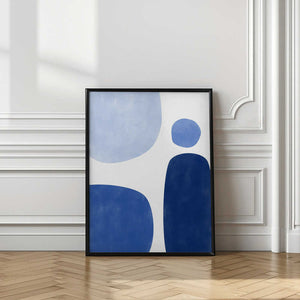 Tablou înramat „Blue Geometric Flow” de Elena Ristova