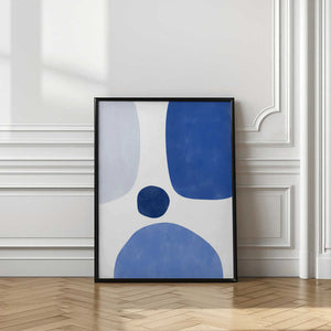 Tablou înramat „Blue Harmony Shapes” de Elena Ristova