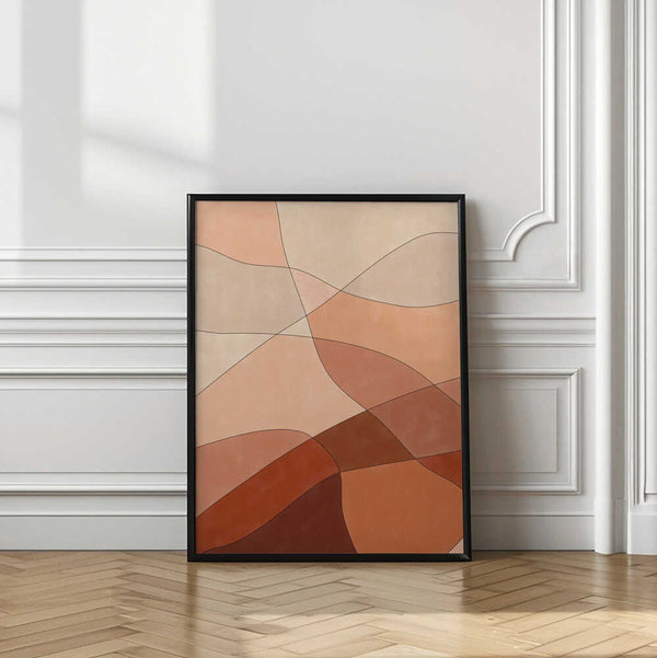 Tablou înramat „Flowing Lines And Warm Earth Tones” de Elena Ristova