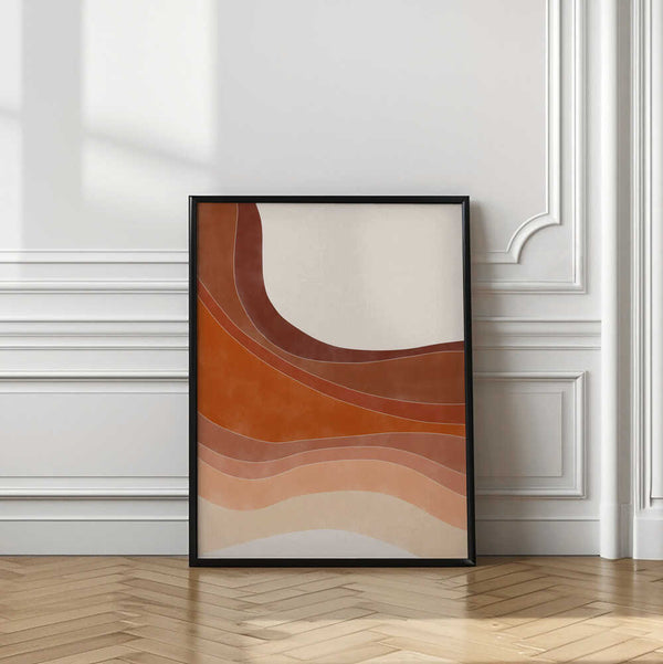 Tablou înramat „Layered Bands In Earthy Tones” de Elena Ristova
