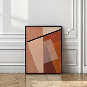 Tablou înramat „Geometric Shapes And Warm Earth Tones” de Elena Ristova