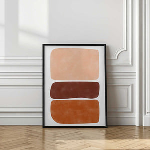 Tablou înramat „Three Stacked Earthy Toned Rectangles” de Elena Ristova