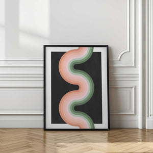 Tablou înramat „Wavy Pattern With Layered Pastel Tones” de Elena Ristova