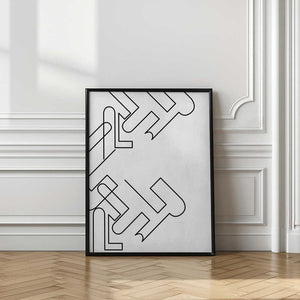 Tablou înramat „Geometric Echoes” de Elena Ristova