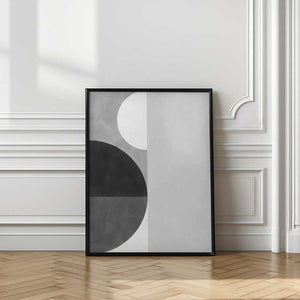 Tablou înramat „Geometric Shapes With A Monochromatic alette” de Elena Ristova