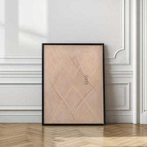 Tablou înramat „Abstract Geometric Art Beige Tones” de Elena Ristova