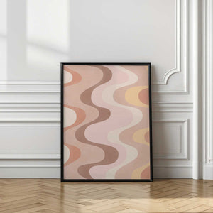Tablou înramat „Retro-Style Wavy Patterns” de Elena Ristova