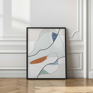 Tablou înramat „Fluid Shapes And Soft Color Blocks” de Elena Ristova