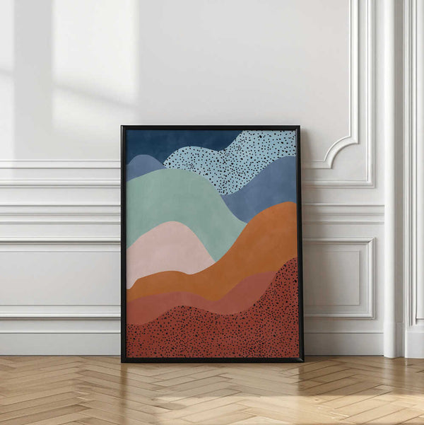 Tablou înramat „Colorful Wave Scape” de Elena Ristova