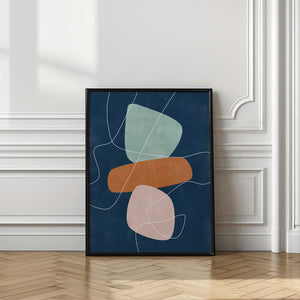 Tablou înramat „Floating Shapes” de Elena Ristova