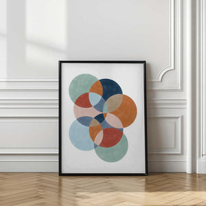 Tablou înramat „Colorful Overlapping Circles” de Elena Ristova