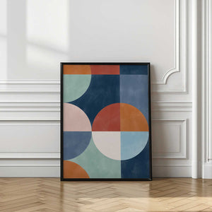 Tablou înramat „Geometric Shapes With Bold Circles” de Elena Ristova