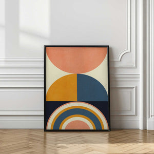 Tablou înramat „Rainbow Plus Shapes  Blue Mustard10” de Ana Rut Bre