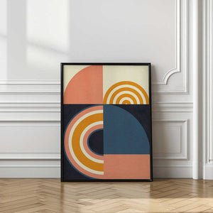 Tablou înramat „Rainbow Plus Shapes  Blue Mustard9” de Ana Rut Bre