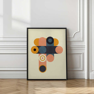 Tablou înramat „Rainbow Plus Shapes  Blue Mustard8” de Ana Rut Bre