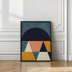 Tablou înramat „Rainbow Plus Shapes  Blue Mustard4” de Ana Rut Bre