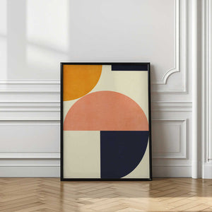 Tablou înramat „Rainbow Plus Shapes  Blue Mustard2” de Ana Rut Bre
