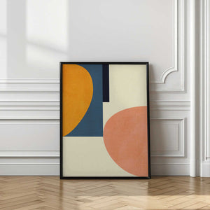Tablou înramat „Rainbow Plus Shapes  Blue Mustard1” de Ana Rut Bre