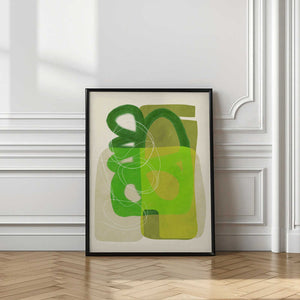 Tablou înramat „Painted Lines Green Tan 4 Kopie” de Ana Rut Bre