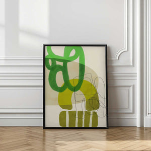 Tablou înramat „Painted Lines Green Tan 2 Kopie” de Ana Rut Bre