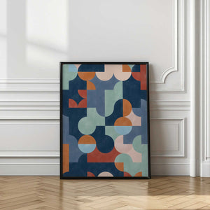 Tablou înramat „Geometric Abstract With Vibrant Colors” de Elena Ristova