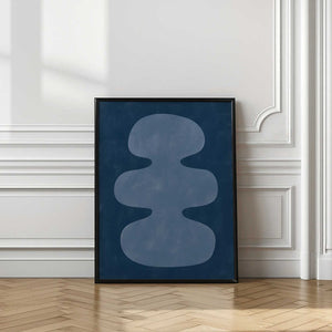 Tablou înramat „Blue Silhouette Form” de Elena Ristova