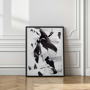 Tablou înramat „Monochrome Dynamic Brushstrokes” de uplusmestudio