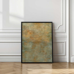 Tablou înramat „Abstract Green Gold Art” de Bilge Paksoylu