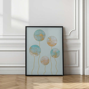 Tablou înramat „Watercolour Circles” de Bilge Paksoylu