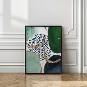 Tablou înramat „Green Shapes” de Sally Ann Moss