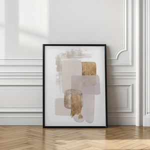 Tablou înramat „Neutral Gold 1” de Sally Ann Moss