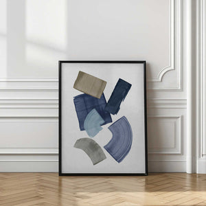 Tablou înramat „Blue & Brown Paint Blocks” de Orara Studio