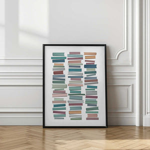 Tablou înramat „Books Pastel” de Orara Studio