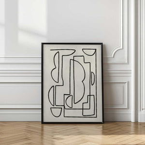 Tablou înramat „Abstract Line Art Sketch” de Little Dean