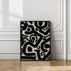 Tablou înramat „Dynamic Pattern of Bold Swirls” de Little Dean