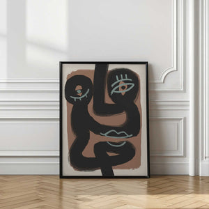 Tablou înramat „Abstract Black Portrait Pair” de Little Dean