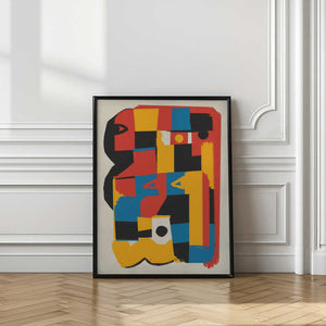 Tablou înramat „Bauhaus Abstract Color Block” de Little Dean