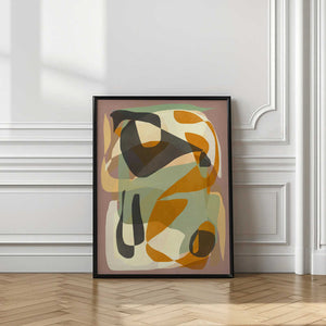Tablou înramat „Luminous Ochre Abstract Infinity” de Little Dean