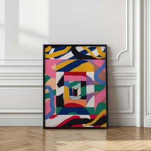 Tablou înramat „Geometric Shapes and Bold Brushstrokes” de Little Dean