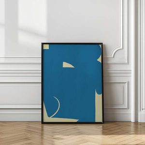 Tablou înramat „Large Abstract Cut Out In Blue” de Little Dean