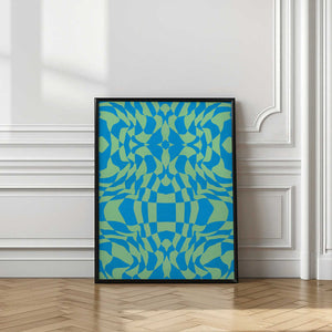 Tablou înramat „Cool Colors Warp Checkers” de Little Dean