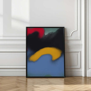 Tablou înramat „Black and Blue Abstract Liquify” de Little Dean