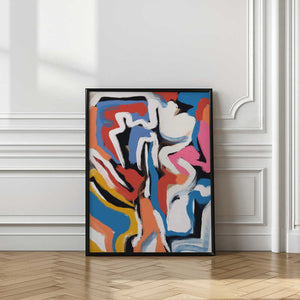 Tablou înramat „Bold colorful brushstrokes 02” de Little Dean