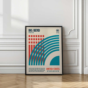 Tablou înramat „Big Bend National Park Travel Poster” de Retrodrome