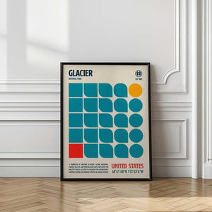 Tablou înramat „Glacier National Park Travel Poster” de Retrodrome