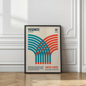 Tablou înramat „Yosemite National Park Travel Poster” de Retrodrome