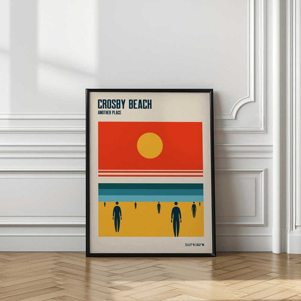 Tablou înramat „Crosby Beach Iron Men Liverpool Merseyside” de Retrodrome