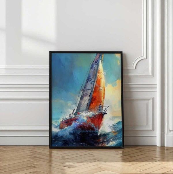 Tablou înramat „Yacht racing sport art 30” de Justyna Jaszke