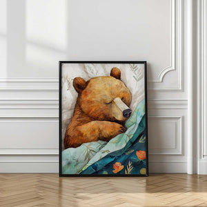 Tablou înramat „Sleepy Bear animal story” de Justyna Jaszke
